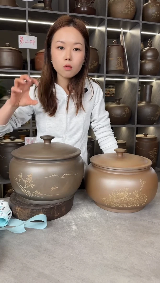 【闪购商品】罐本陶手作坭兴陶2-3斤茶叶罐手工痕迹两个