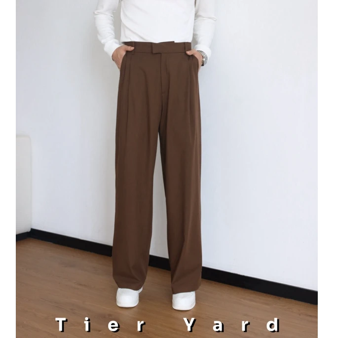 TIER YARD 【凉感】凉感显高显瘦宽松阔腿慵懒松弛感夏季三本针西裤