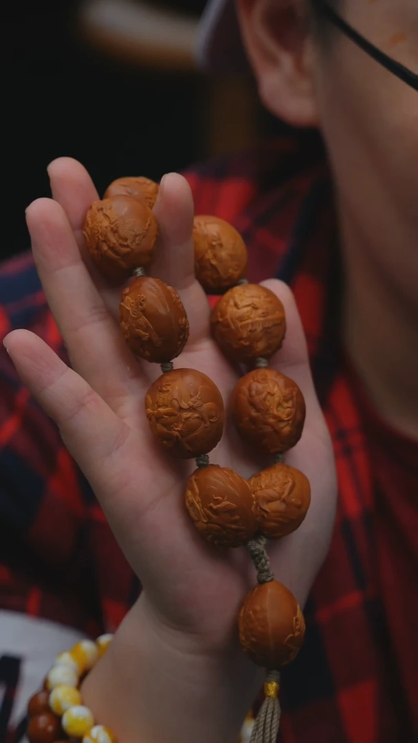 手串/手链橄榄核【双面整身风景骑兽十八罗汉】