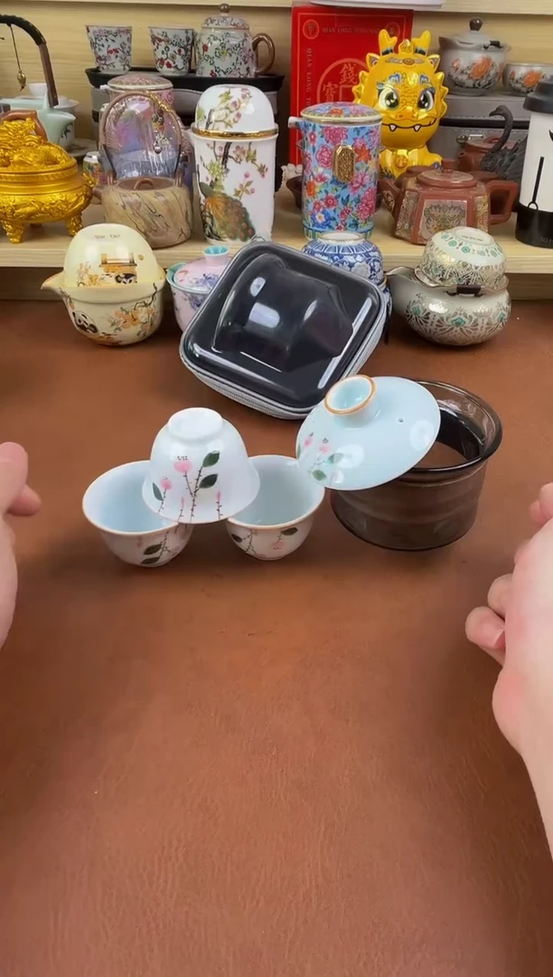 陶瓷茶具摆件旅行套组