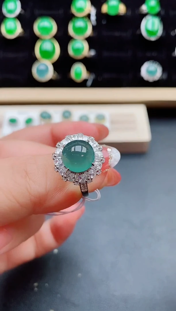 【闪购商品】翡翠戒指银S925镶嵌508050