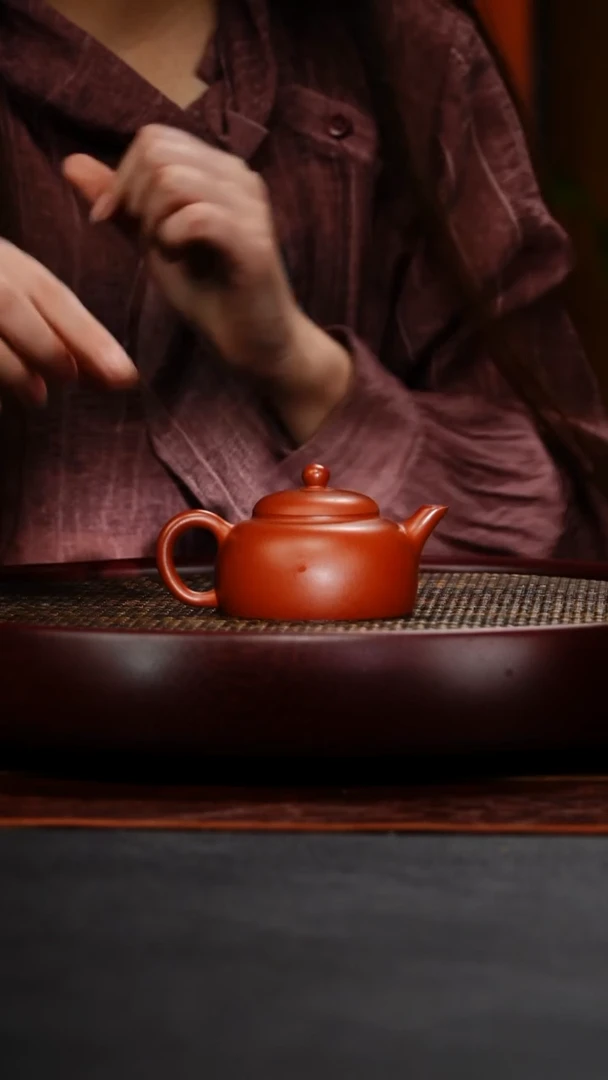 茶壶紫砂成进窑 扁玉150 朱泥 130毫升