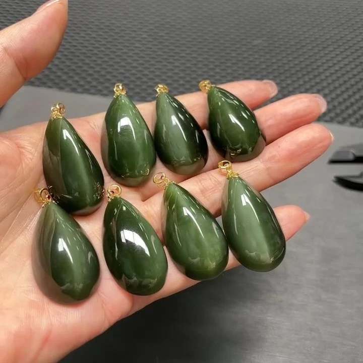 【老郑家】18k金和田玉水滴吊坠 多样性发一件不带链 2597-2