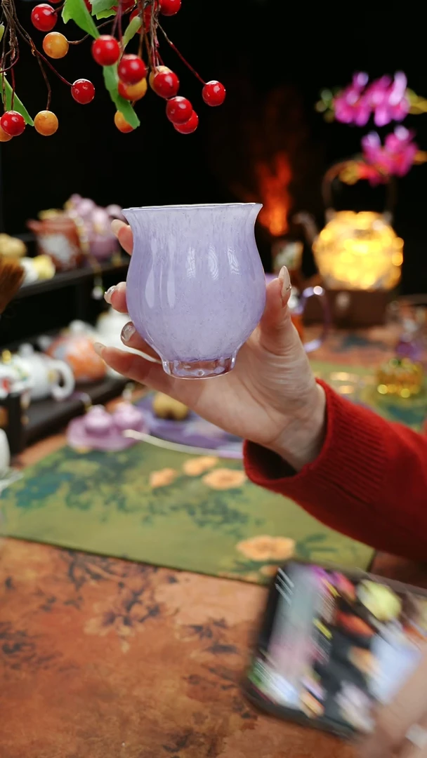 【闪购商品】紫色水晶琉璃水仙杯110ccc