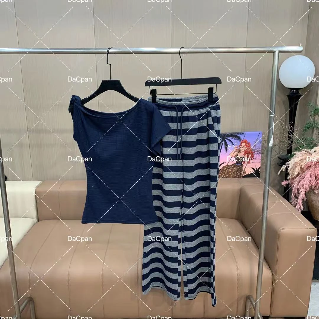 DACPAN-“慵懒地带”扭结华夫格套装 上衣+长裤 2025/盼·PP 2572