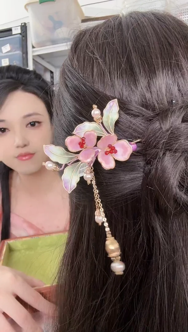 铜合金无822 绒花人字簪