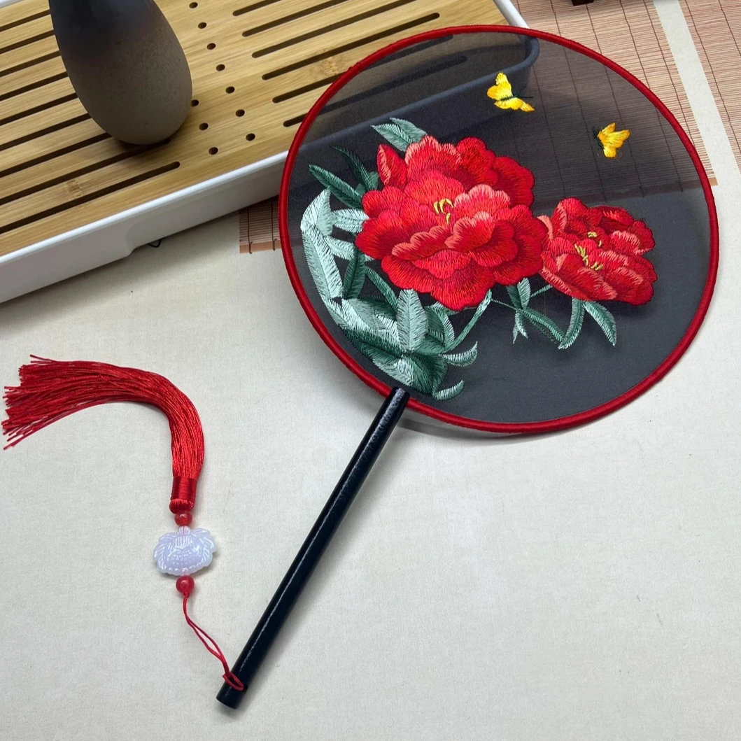 双面绣团扇古风舞蹈苏绣双面扇子刺绣团扇刺绣