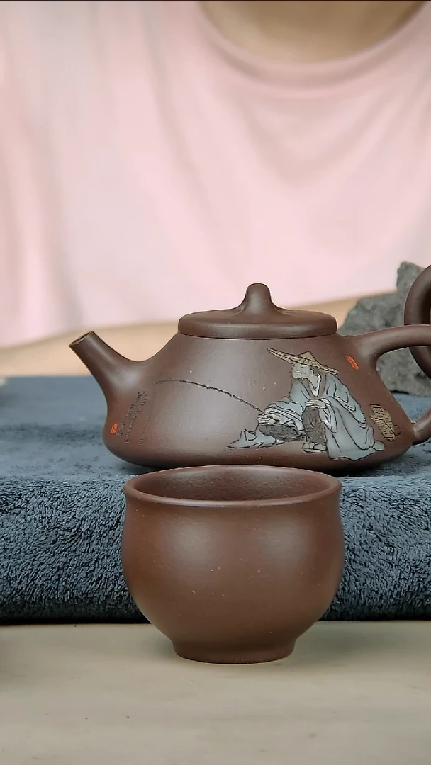 茶壶紫砂无*200子也石瓢加两个底槽清杯子