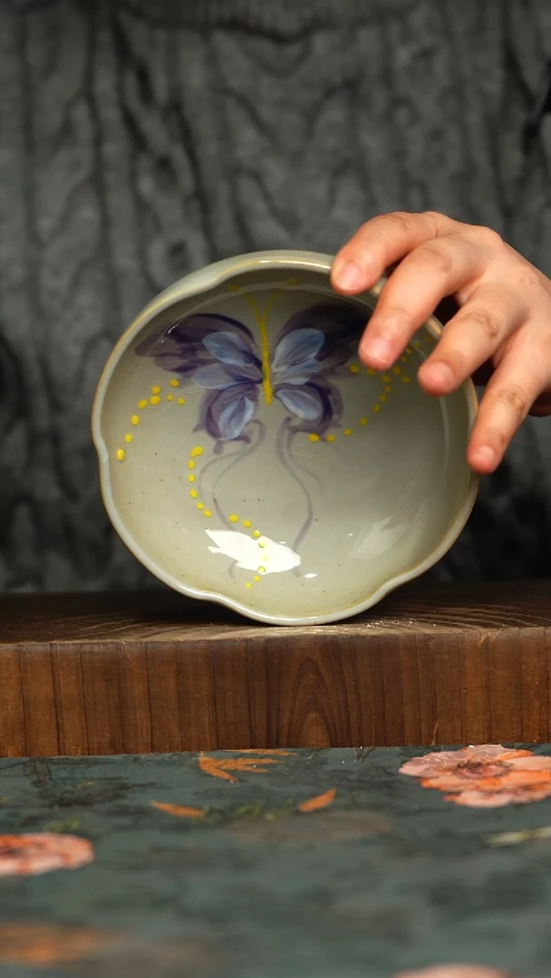 杯釉下彩手工手绘同款陶器