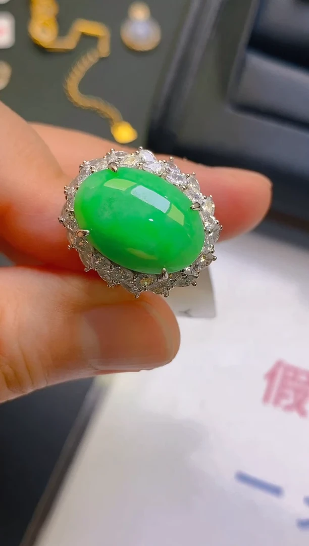 【闪购商品】翡翠耳饰银S925镶嵌天然A货翡翠1