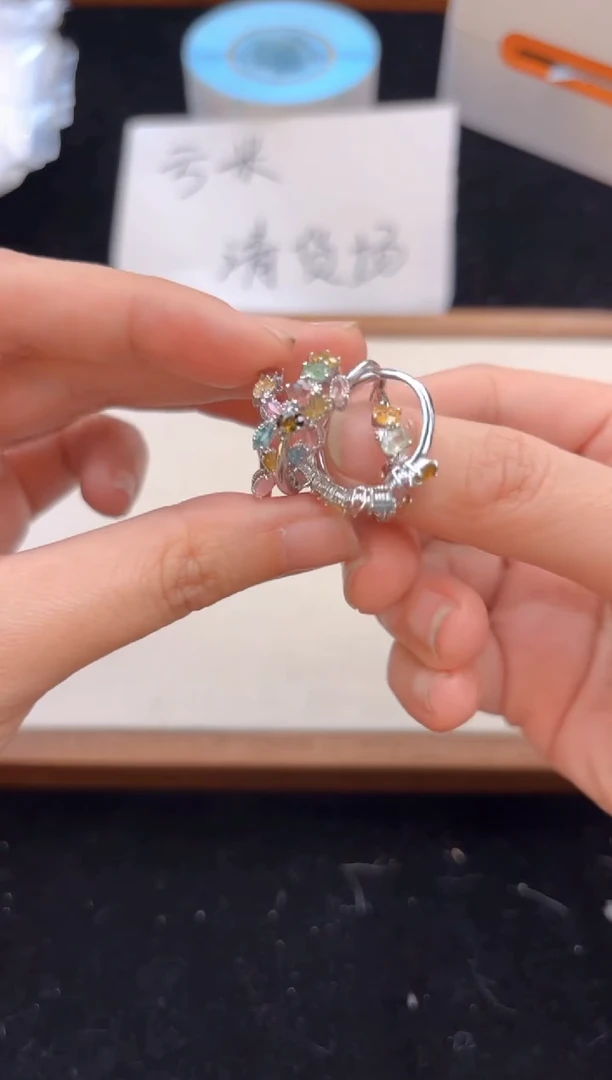 【闪购商品】碧玺戒指银S925镶嵌182戒指