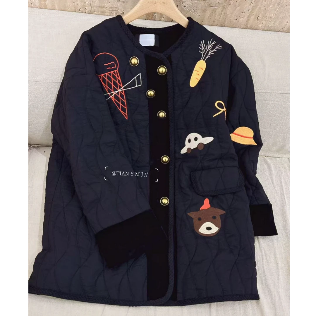 【no退no换 谨慎下单】趣味卡通刺绣鹅绒外套 L1309