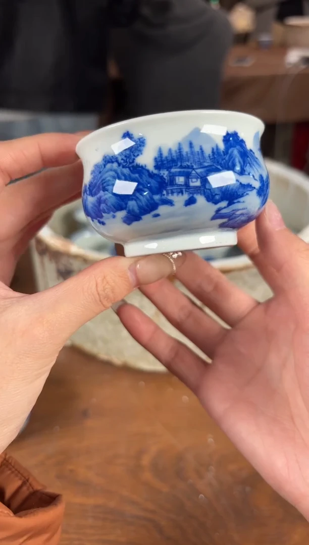 杯看山柴窑青花看山柴窑青花