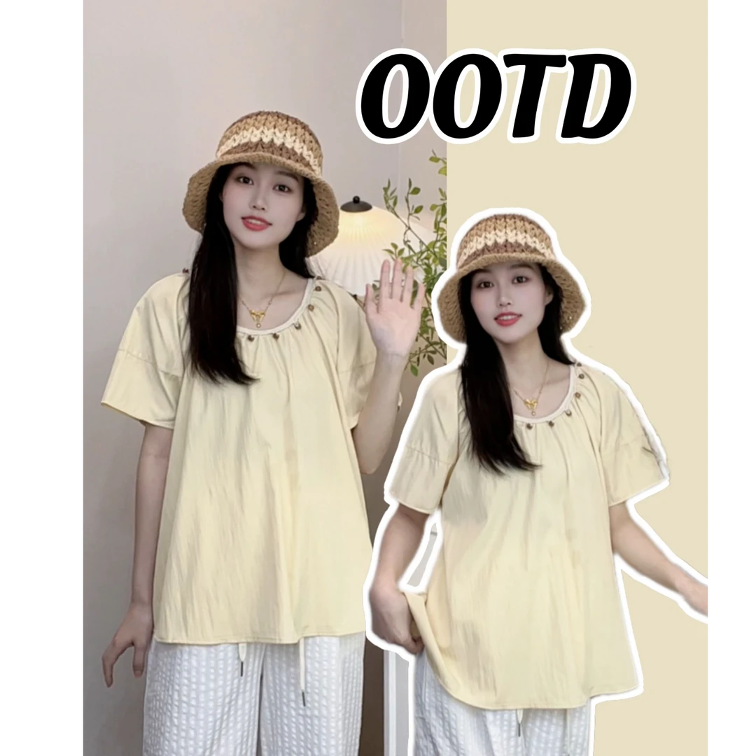 孕妇装夏季显瘦衬衫夏装新款衬衣方领设计感气质洋气时尚减龄上衣