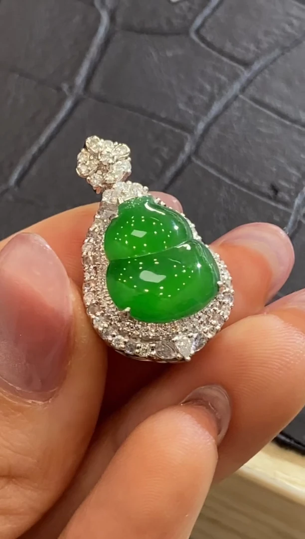 【闪购商品】翡翠颈饰18K金镶嵌收到货48小时鉴赏期（超时不退不换）