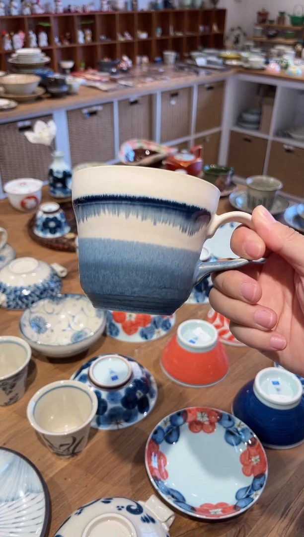 瓷片福利 岸边马克杯（蓝）