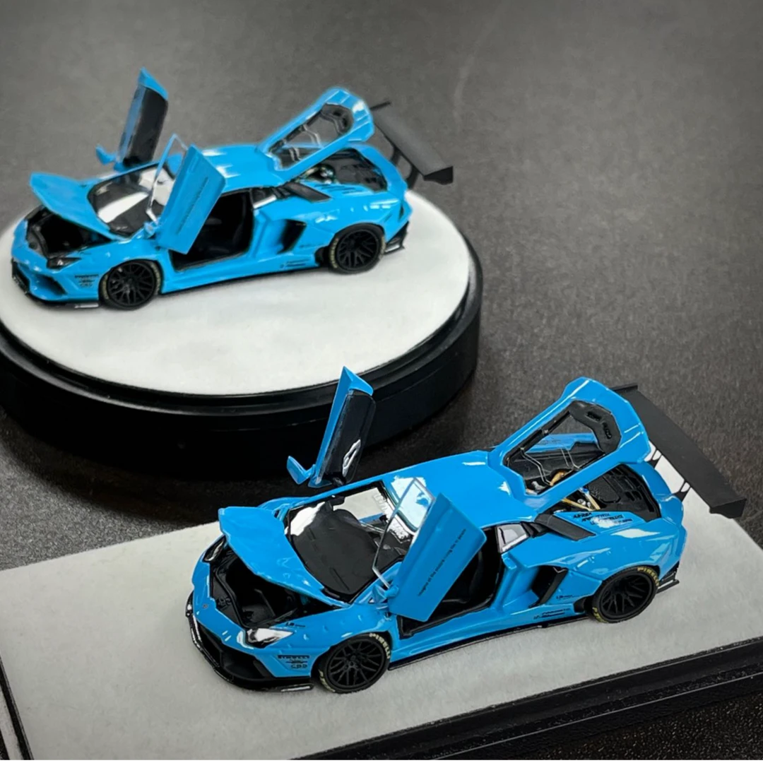 【预售】PGM 兰博基尼 1:64 LP700-4 BB蓝 合金汽车模型