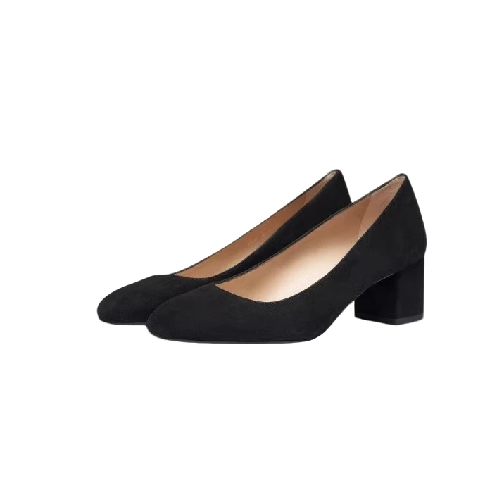 StuartWeitzman【商场同款】MAEVE 50黑磨砂皮/布丁裸漆皮高跟鞋