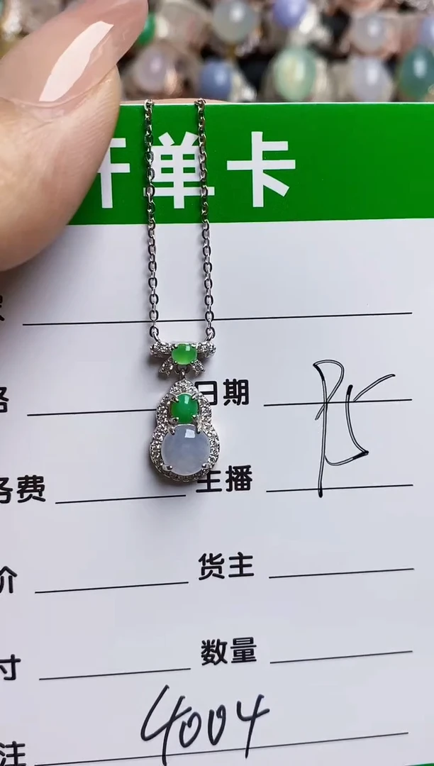 翡翠戒指银S925镶嵌4004