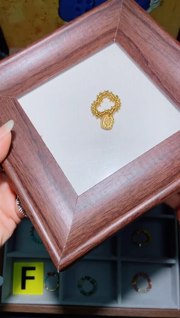 银S925镶嵌戒指水晶黄财财