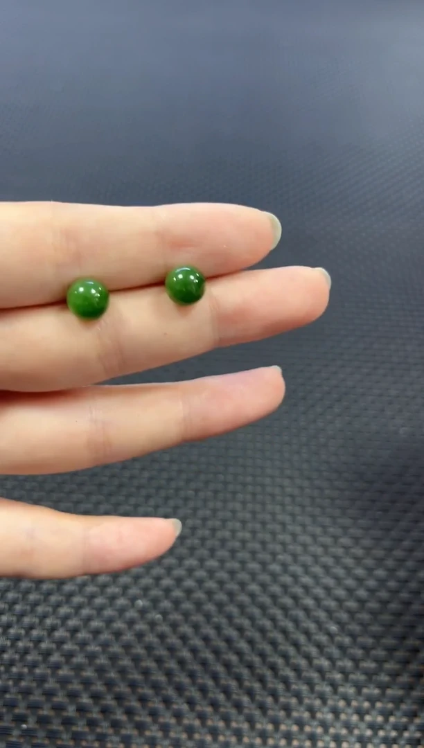 18K金镶嵌和田玉耳饰（多样性发一件）