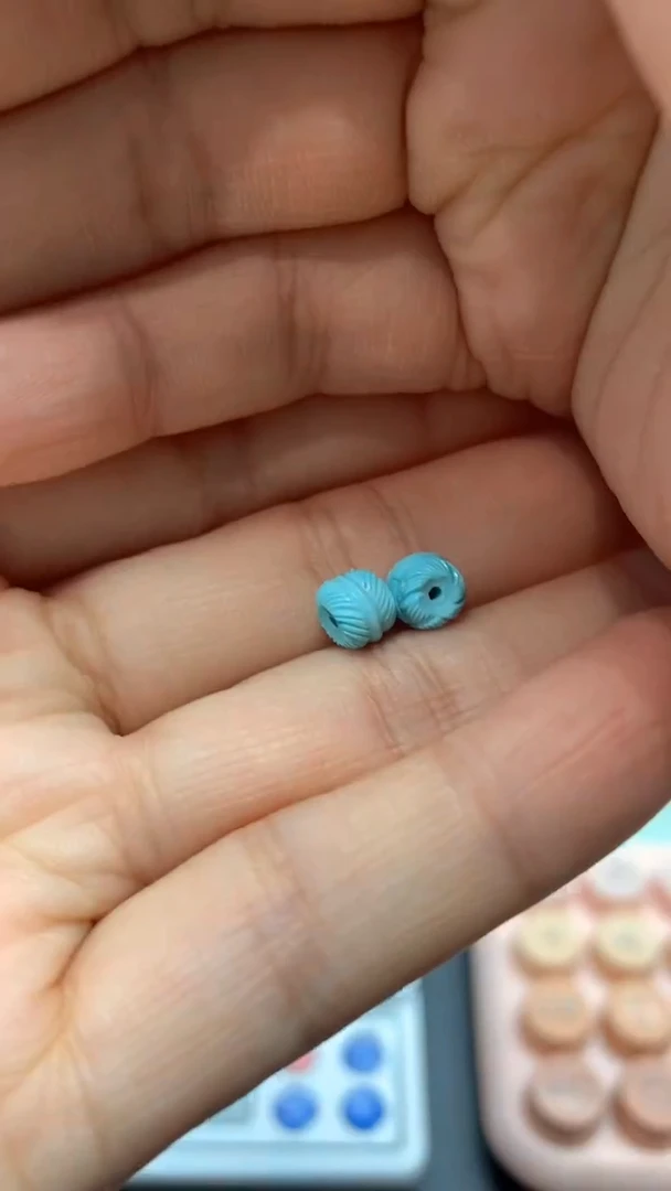 【闪购商品】绿松石珠宝奇石未镶嵌341一对