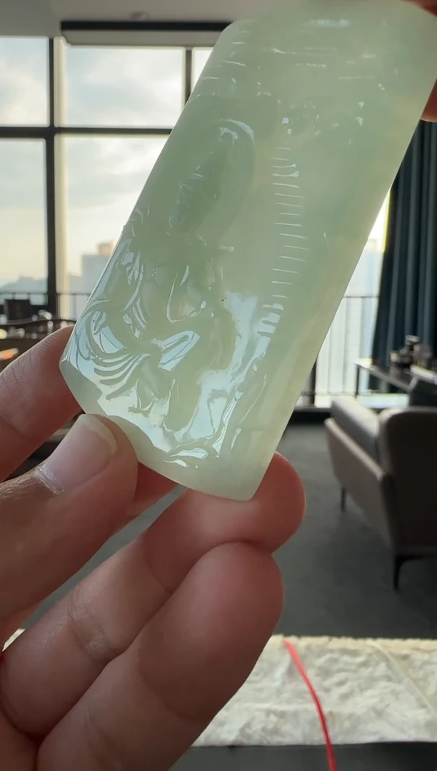 颈饰未镶嵌翡翠天然翡翠A货孤品一件