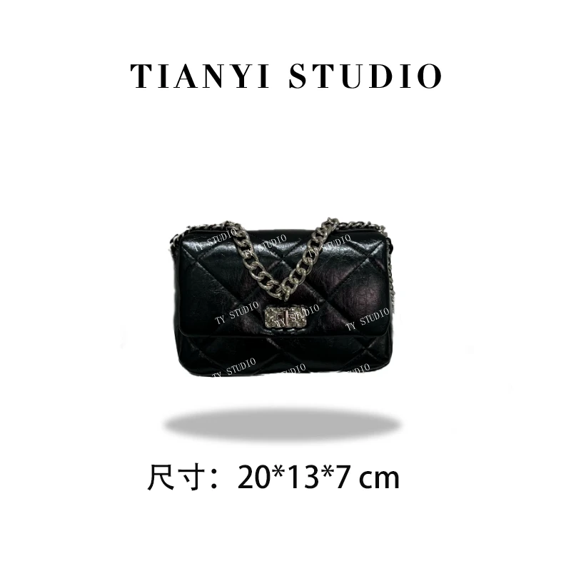 【TY】ZT-D7189-黑色     轻奢高级单肩斜跨韩版链条女包包