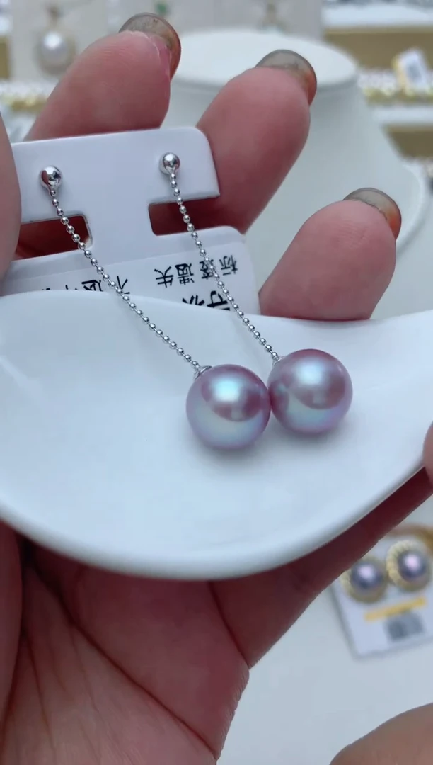 【闪购商品】淡水珍珠耳饰银S925镶嵌e54