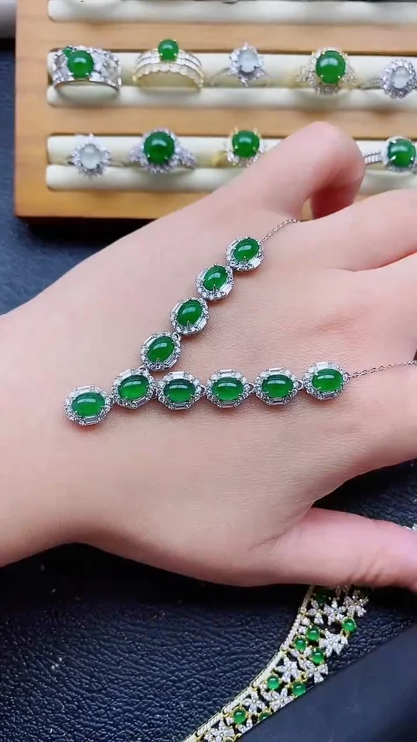 银S925镶嵌戒指翡翠1