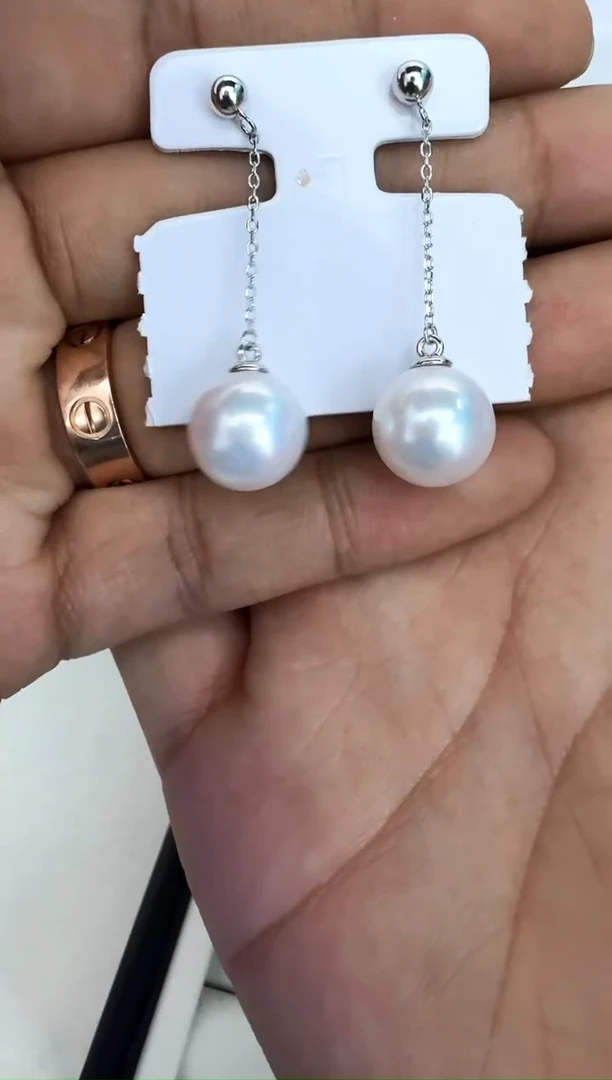 【闪购商品】淡水珍珠耳饰银S925镶嵌耳钉