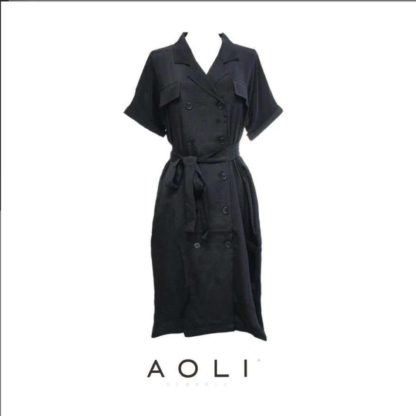 AOLI重磅桑蚕丝收腰显瘦连衣裙Q054