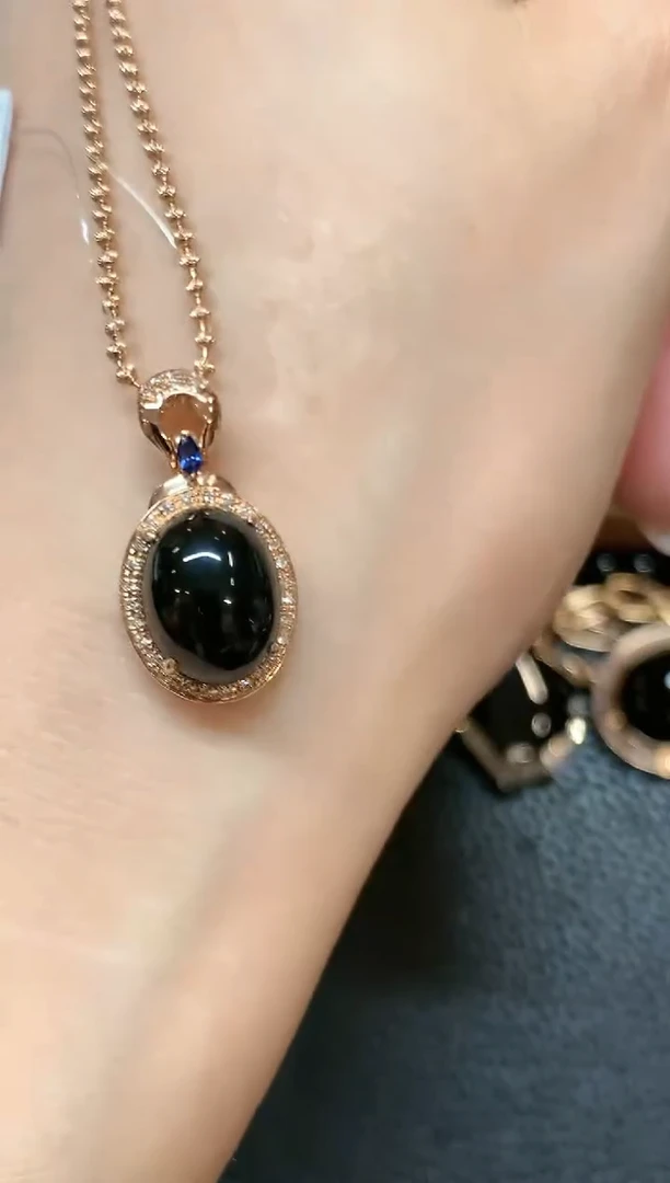 翡翠18K金镶嵌吊坠(不含链)a119