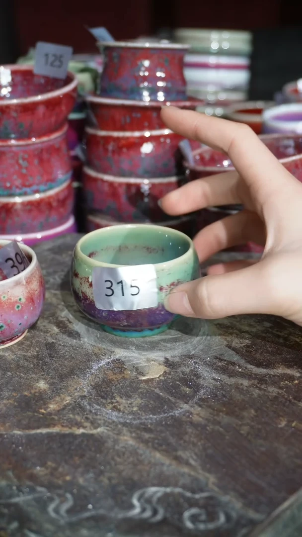 摆件陶精品窑变钧瓷茶器