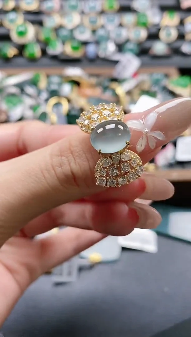 【闪购商品】翡翠戒指银S925镶嵌51511