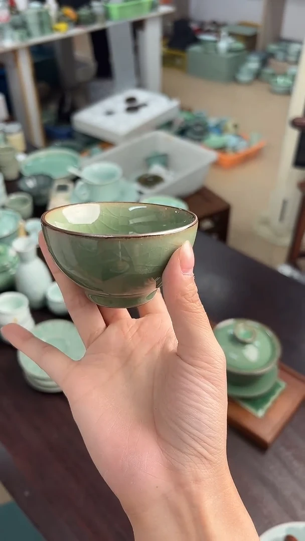 龙泉云间青瓷小米茶器