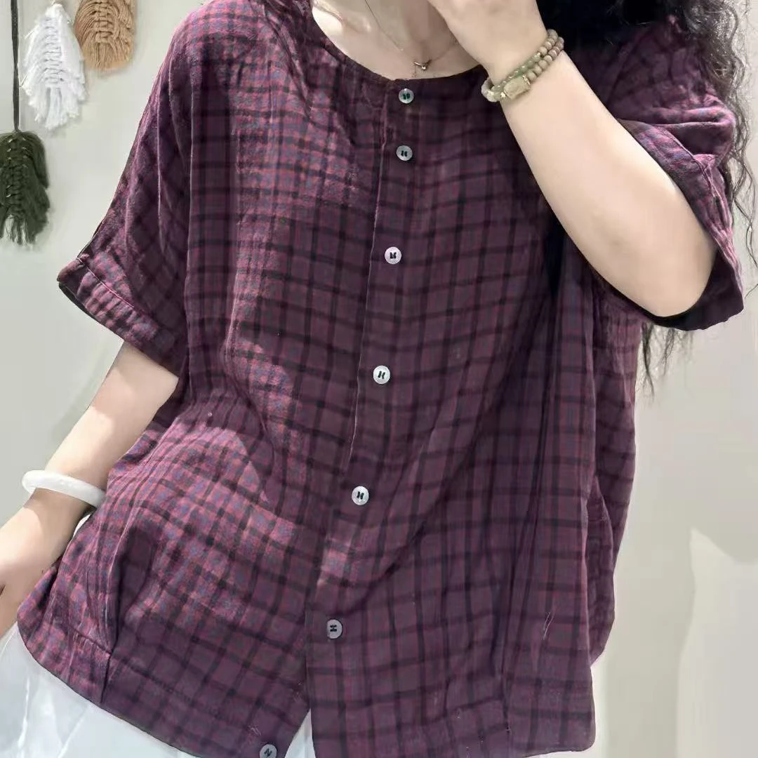 13600新款夏季休闲减龄宽松显瘦气质文艺衬衫