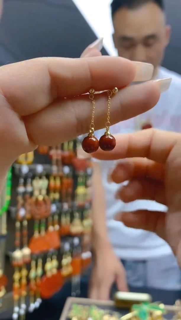 翡翠合金耳饰0121翡翠耳钉