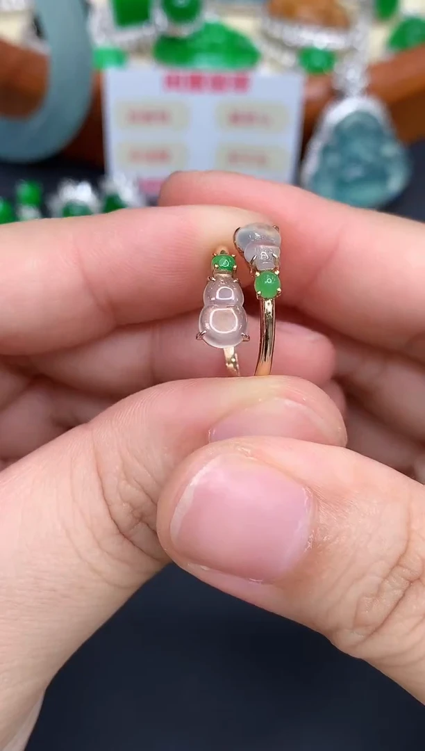 18K金镶嵌戒指翡翠335-中国好珍宝