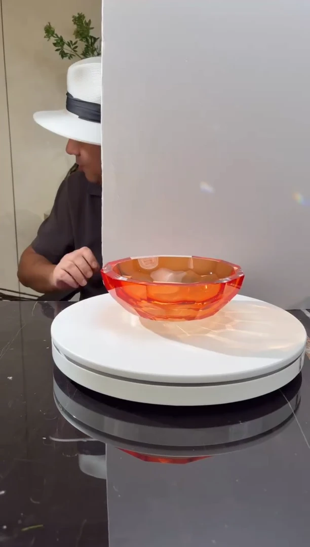 摆件CS0101001-1橙红色刻面小果碗