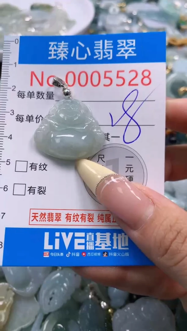 翡翠未镶嵌颈饰含绳0005528