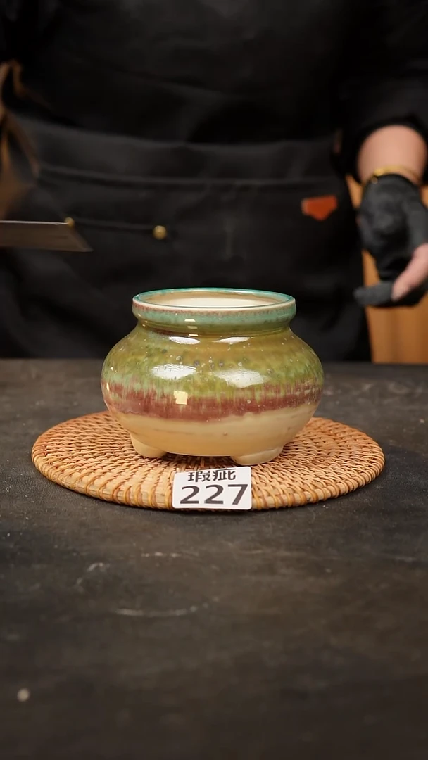 【闪购商品】瓷片227泥泥手工花盆口8高8