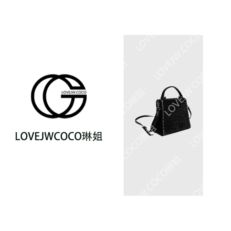 【LOVEJWCOCO】手工真皮包HH-VG25-551616-黑手提镶钻华