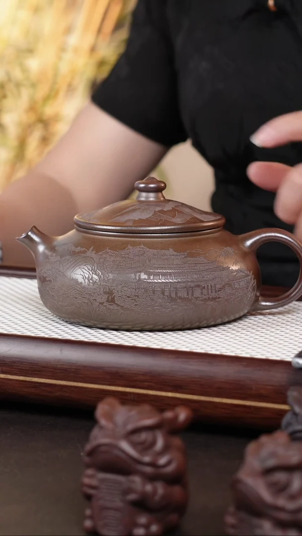茶壶紫砂柴烧大寒江