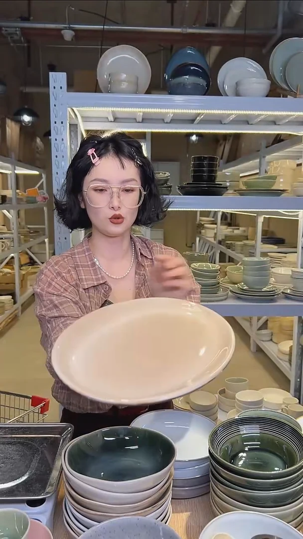 瓷74外贸尾货高温釉下彩陶瓷餐具默认微瑕