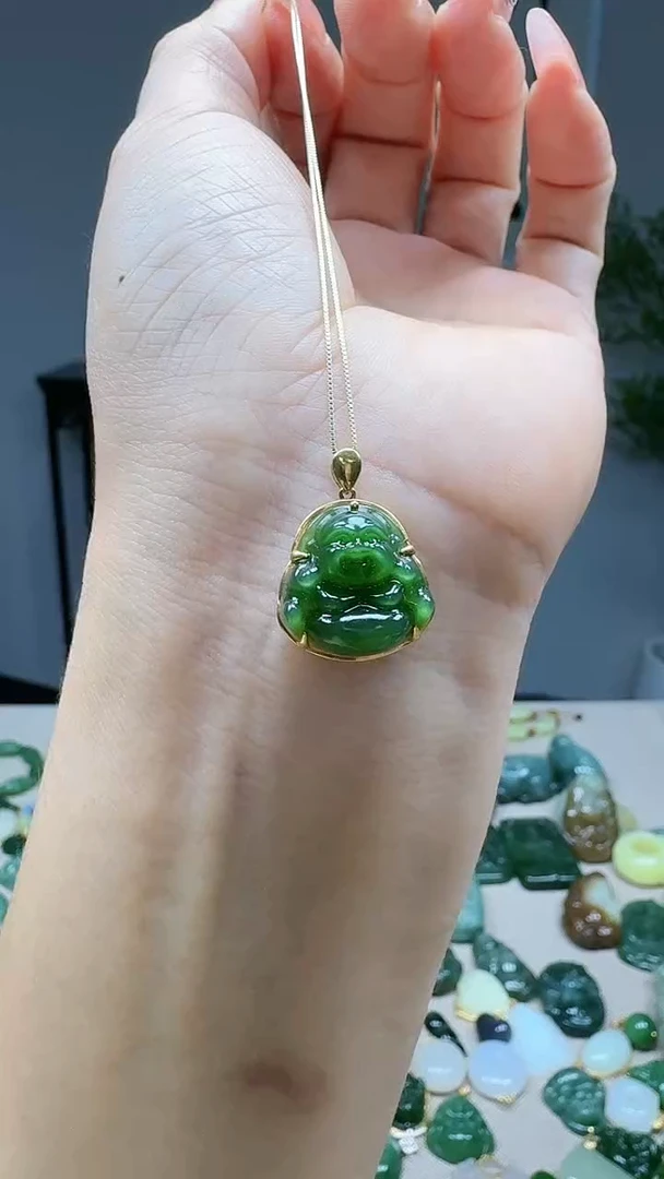 吊坠(不含链)18K金镶嵌和田玉1