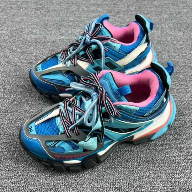 95新 Balenciaga/巴黎世家 36码偏大 蓝粉track老爹鞋 98新 /8889