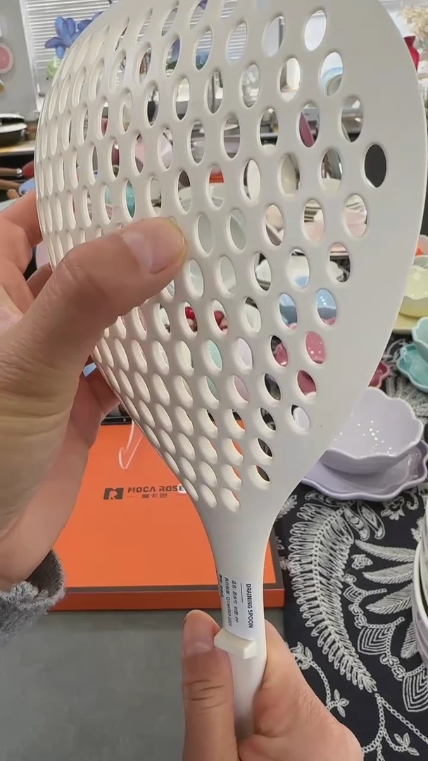 【闪购商品】瓷沥水勺34.5*13.5*4cm-霜白