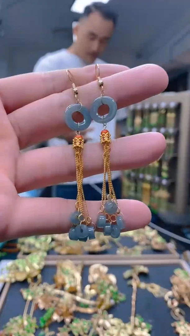 【闪购商品】翡翠耳饰合金0218翡翠耳钩