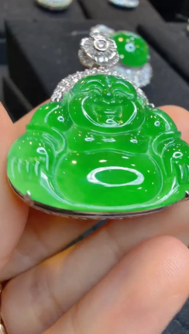 吊坠(不含链)18K金镶嵌翡翠多样性团购发一件